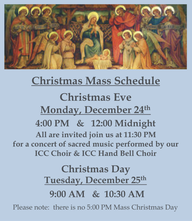 Christmas Mass Schedule 2018