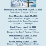 Holy Week Schedule 2022